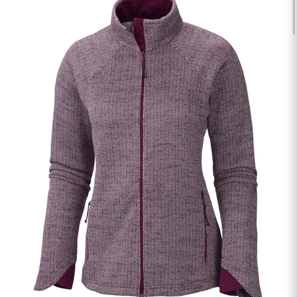Columbia Womens Optic Got It II Heringbone Full Zip Dark Raspberry Jacket Size M
